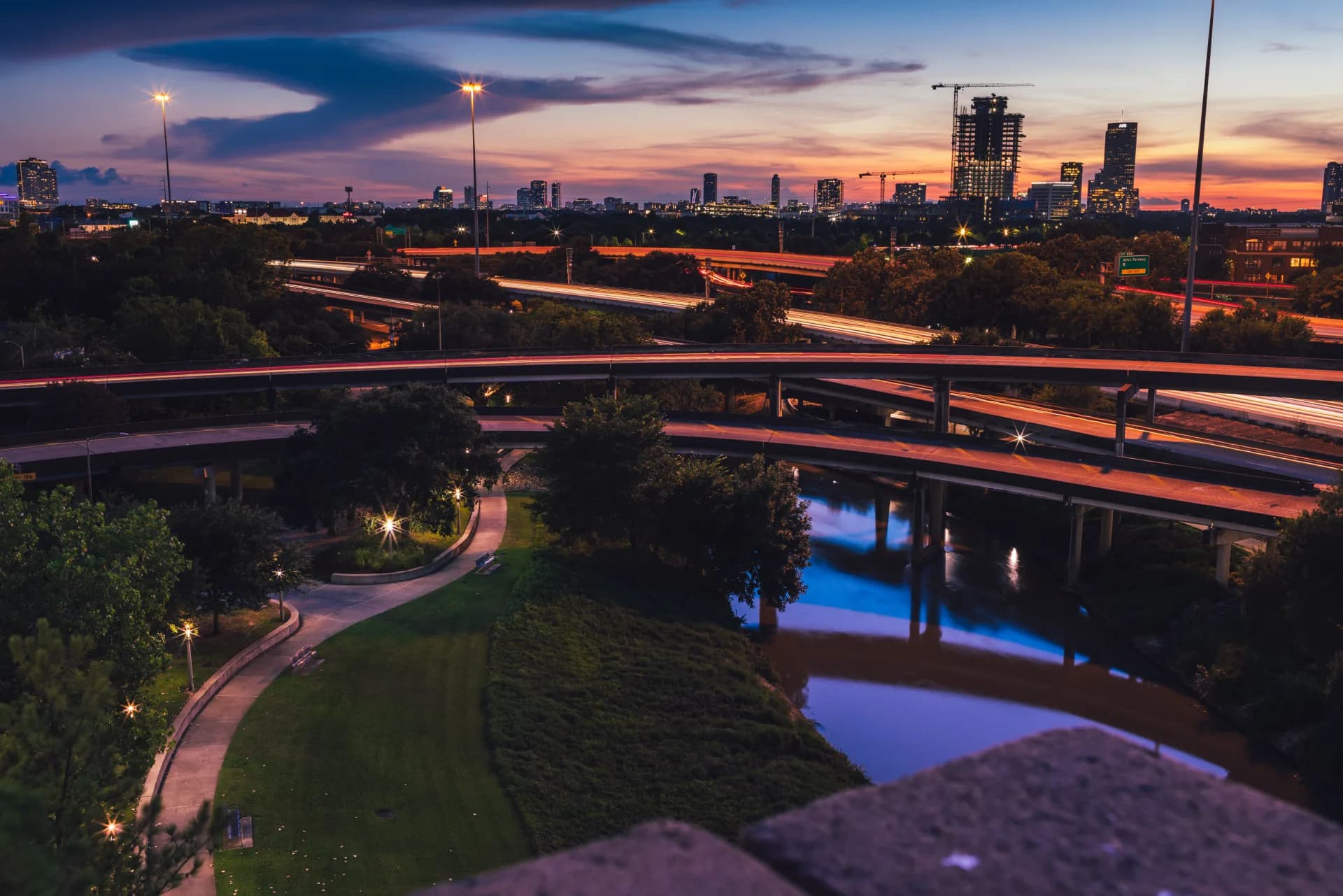 Houston skyline at night